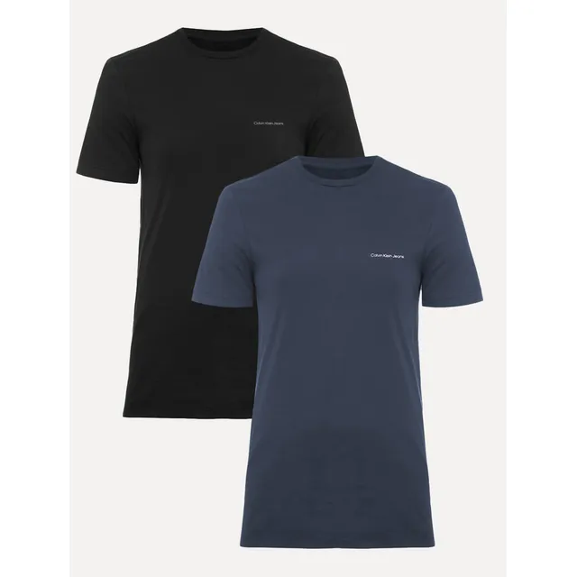 Kit Camisetas Masculinas Calvin Klein Jeans Preta/azul Marinho M