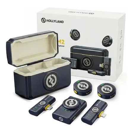 Microfone Lapela Duplo Hollyland Lark M2 Combo Usb C Câmera