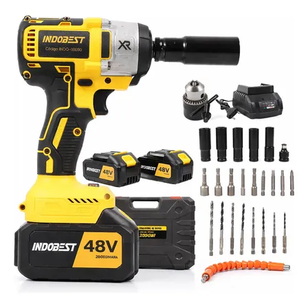 Chave De Impacto 48v Ferramenta Bateria Lítio Parafusadeira