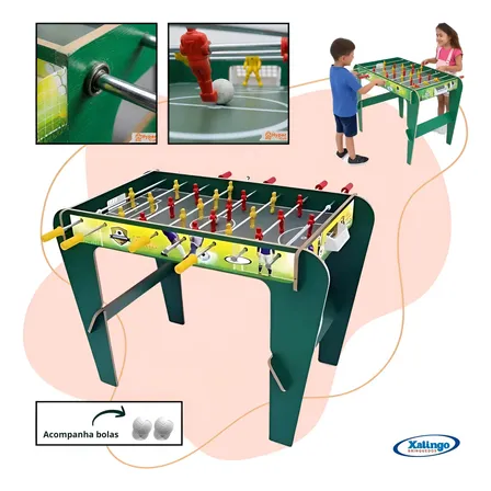 Mesa Pebolim Madeira Oficial Super Copa Mesa Toto Infantil