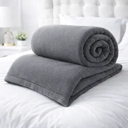 Manta Casal Cobertor Macio Inverno Toque Aveludado Cinza
