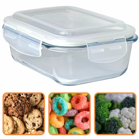 Pote Hermético De Vidro Para Marmita 640ml Tampa Com Trava