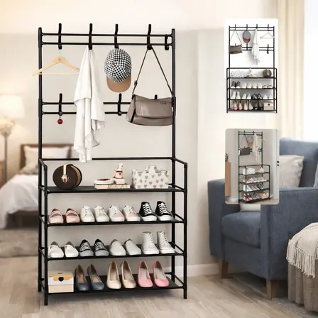 Sapateira Arara 4 Andares Multiuso Cabideiro E Organizador