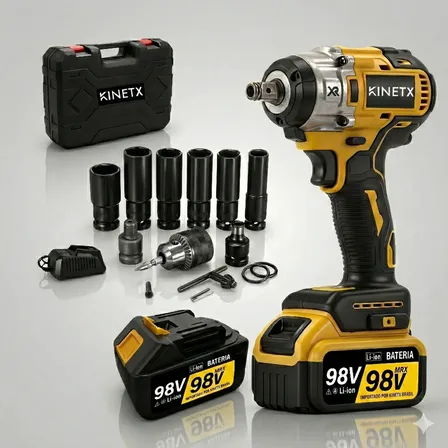 Chave De Impacto Kinetx Brushless 880nm 98v 1 Bat + Maleta
