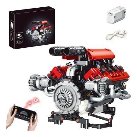Cadina Conjunto De Blocos De Construção De Motor V8 660 Pcs