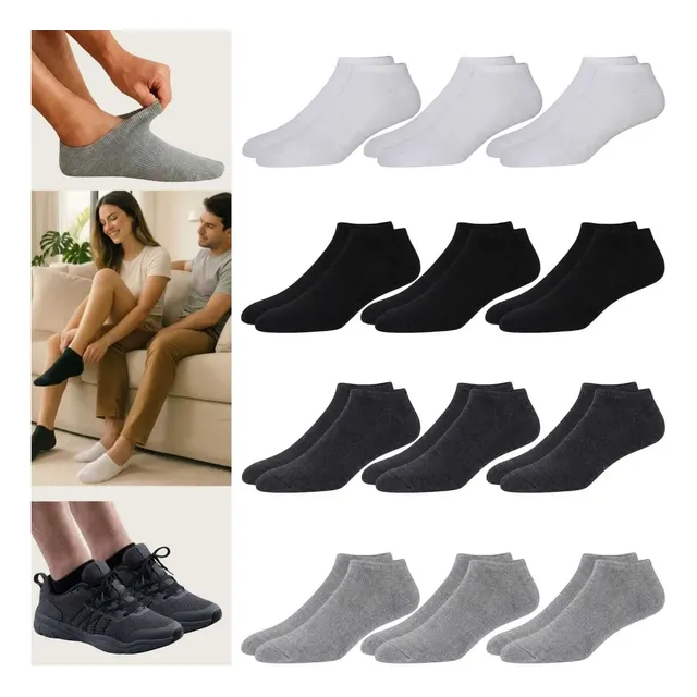 Kit 12 Pares Meias Soquete Cano Curto Masculino Feminino Variadas 37-44