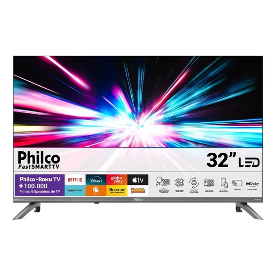 Smart Tv 32 Philco Roku Tv Dolby Áudio Hdr10 P32crb 110/220v