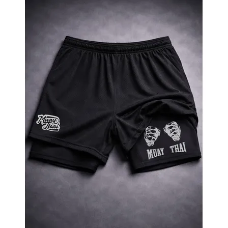 Short Masculino Dry Fit Muay Thai Luta Mma Treino Academia