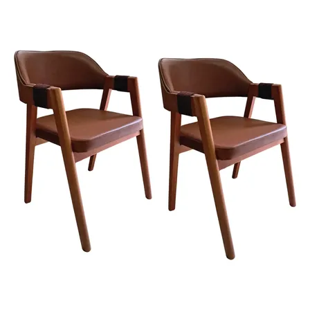 Kit 2 Cadeiras Jantar Luxo Encosto Laminado 100% Madeira