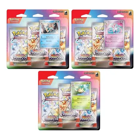 Pokémon Kit 3 Blister Triplo Evoluções Prismáticas Ev8.5