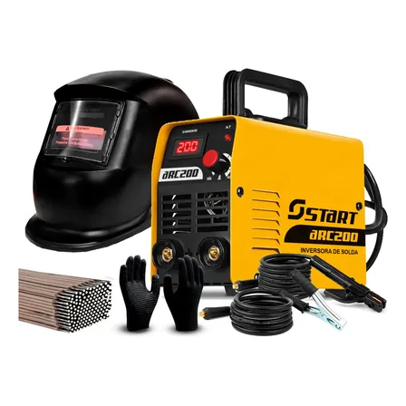 Maquina Inversora De Solda 200a 220v + Máscara E Acessórios
