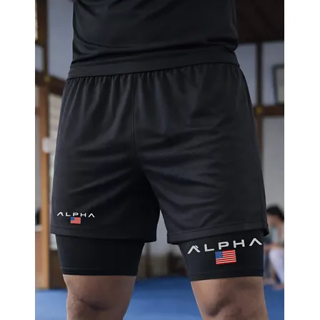 Short Dry-fit Compressão 2 Em 1 Academia Alpha Luta Academia