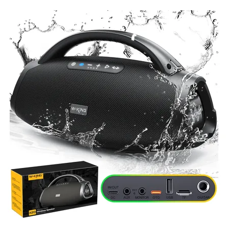 Caixa De Som Boombox Bluetooth W-king Máx 330w Com Karaokê