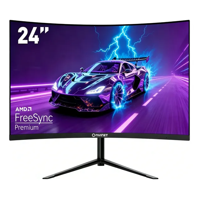 Monitor 24 Ultra Curvo Nvinet Gamer Led Hd Hdmi 180hz