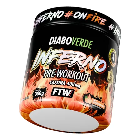 Suplemento Em Pó Diabo Verde Pre Workout Pote 300g Inferno