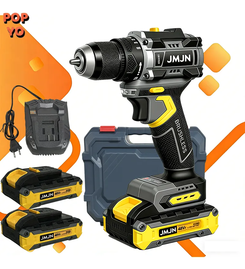 48v Parafusadeira Furadeira Impacto Brushless Com 2 Bateria