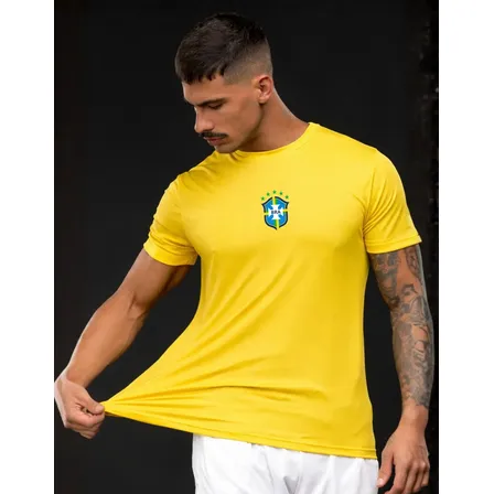 Camisa Do Brasil Camiseta Copa Do Mundo Dry Fit Masculina 26