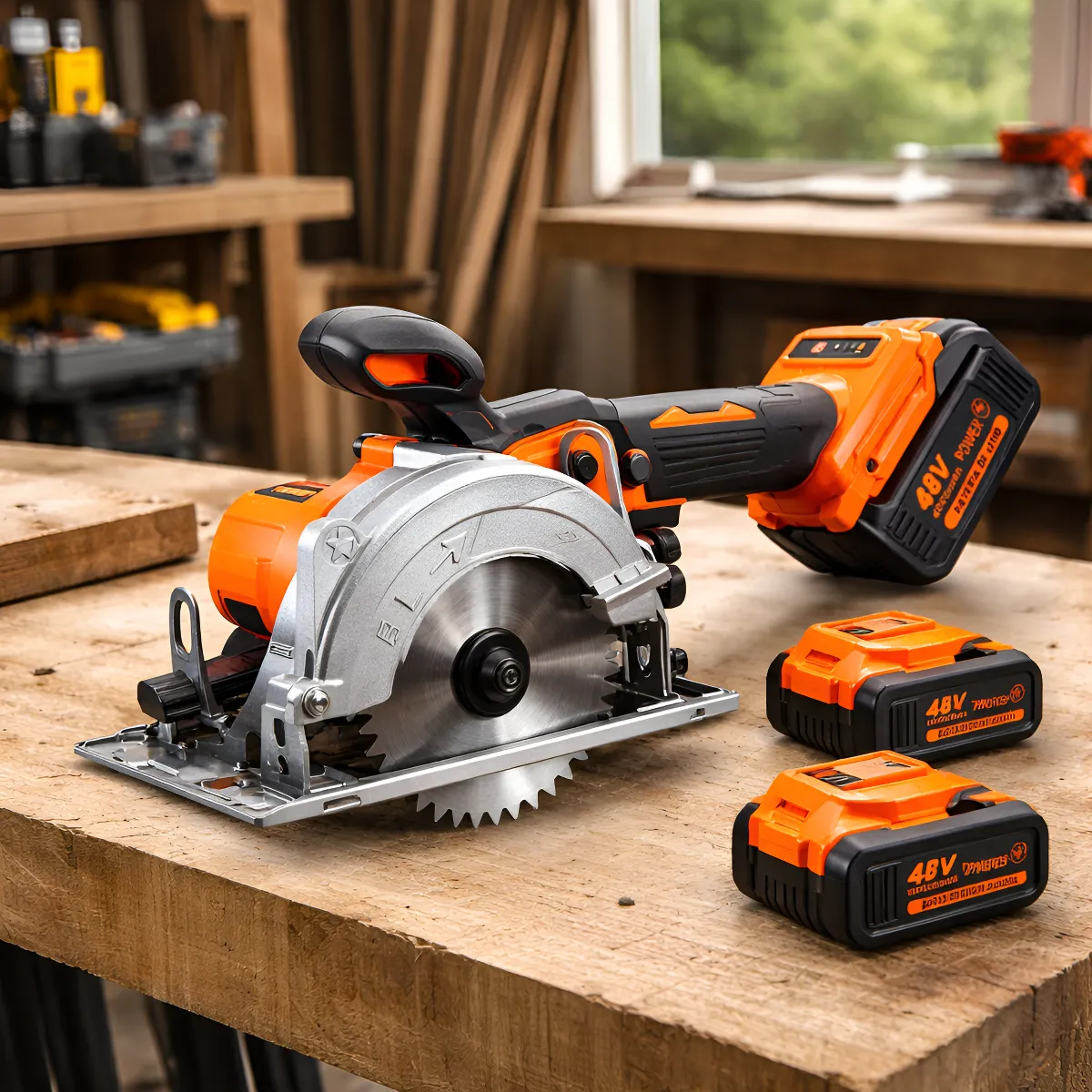 Serra Circular 48v Elétrica 2 Baterias Corte 45° Disco 125mm