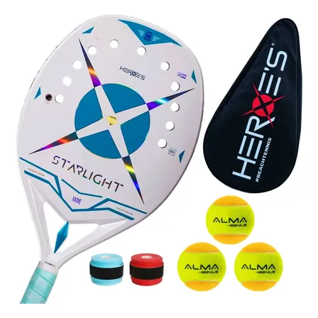 Raquete Beach Tennis Heroes Starlight 3kcarbon 2025+brindes