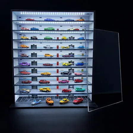 Expositor Garagem 150 Hot Wheels Led Tampa Acrílico Premium