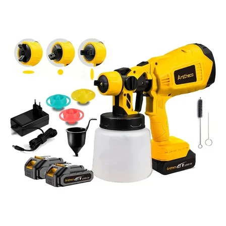 Pistola Pulverizador Tinta Portatil 21v Duas Baterias 800w