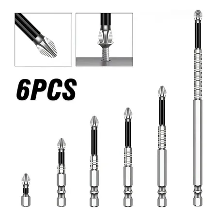 6pcs Ponta Bits Magnéticas Philips Parafusadeira K5 Ph2