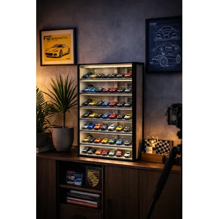 Expositor 80 Vagas Com Led E Tampa De Acrílico 1:64