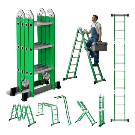 Escada Articulada 4x3 De Alumínio 12 Degraus Multifuncional
