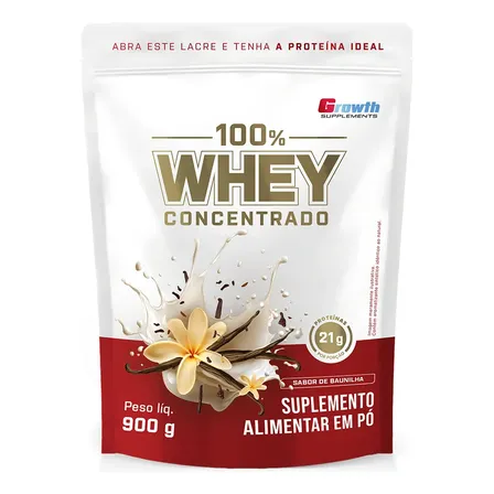 100% Whey Concentrado 900g Growth Supplements