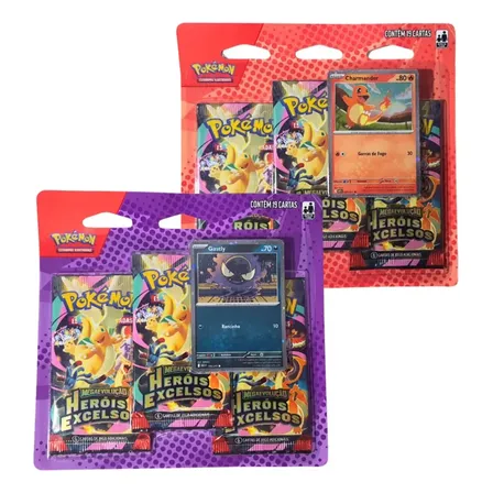 Blister Triplo Pokémon Heróis Excelsos Charmander Ou Gastly