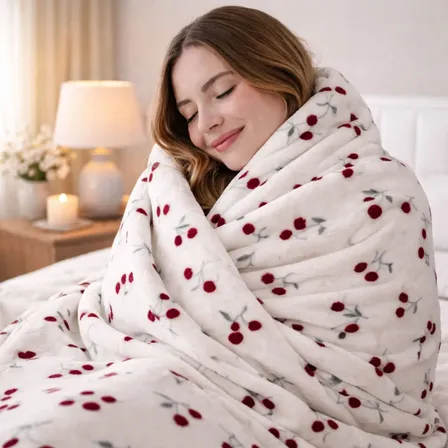 Manta Microfibra Casal Macia Quentinha Antialérgica Cereja