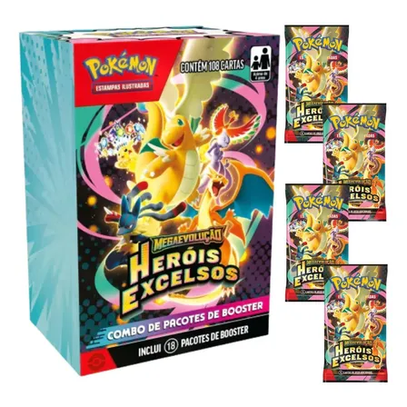 Pokémon Combo De Booster Heróis Excelsos 108 Cartas Copag