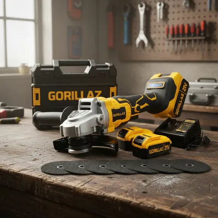 Esmerilhadeira Lixadeira Angular A Bateria 4000mah + Discos