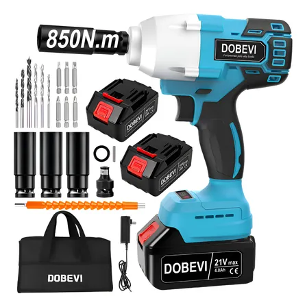 Chave De Impacto Elétrica 850n.m Brushless +2 Bateria Dobevi