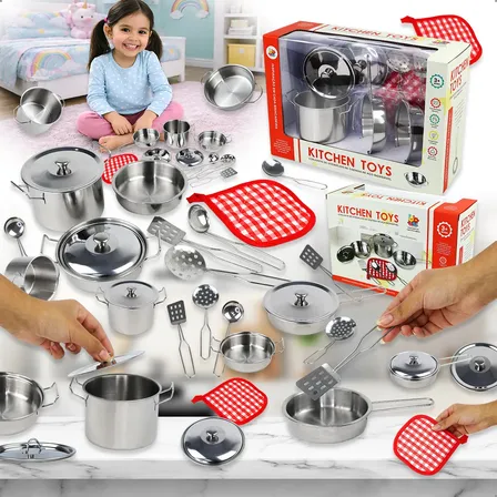 Jogo Panelinhas Infantil Inox Cozinha Brinquedo