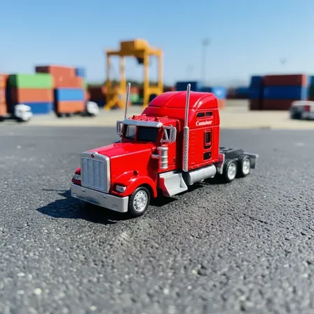 Miniatura Carrinho Ferro Caminhão Carreta Brinquedo Vermelho