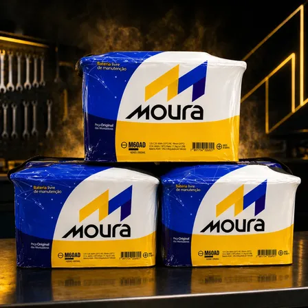 Bateria De Carro Moura 60ah Amperes M60ad Moura Sem Troca