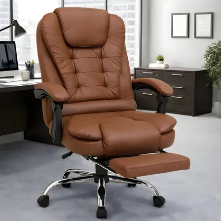 Cadeira Escritório Presidente Massageador Couro Ergolux