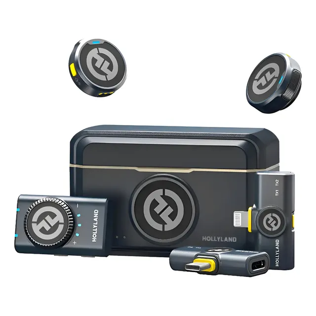 Microfone Lapela Sistema Lark M2 Combo Hollyland Cor Preto