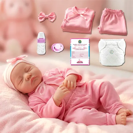 Boneca Reborn Bebê Realista Vinil Siliconado Récem-nascida