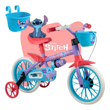 Bicicleta Infantil Menina 2 4 Anos Nathor Lilo Stitch Aro 12