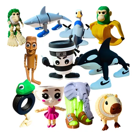 Brainrot Italiano Meme Viral Boneco Brinquedo Articulado