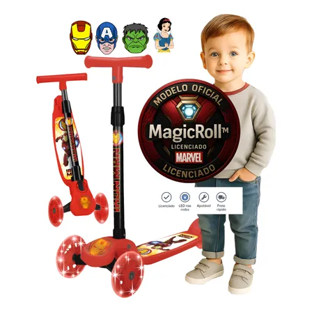 Patinete Infantil Menino 2 A 4 Anos 3 Rodas Homem Ferro