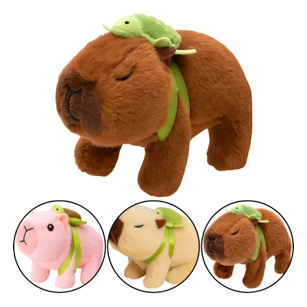 Brinquedo Pelúcia Capivara Que Anda E Pula Emite Som