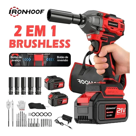 Chave De Impacto Eletrica Bateria Parafusadeira Brushless