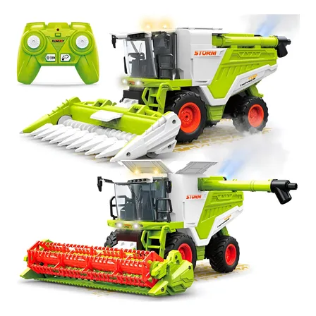 Colheitadeira De Controle Remoto 2x1 Com Luz, Som Sai Fumaça