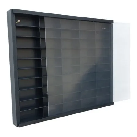 Expositor Para 50 Nichos Preto Com Acrílico Escala 1:64