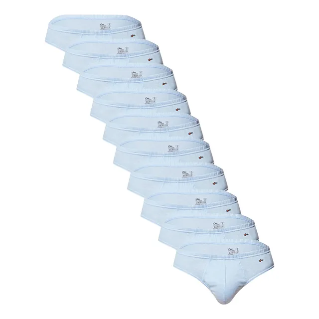 Kit Com 10 Cuecas Slip Algodão Zorba Denim G