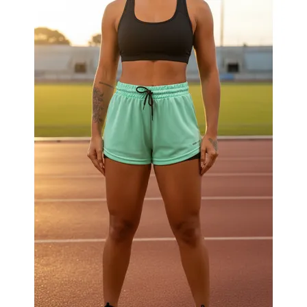 Shorts Duplo Feminino 2 Em 1 Com Bolso Oculto Para Celular