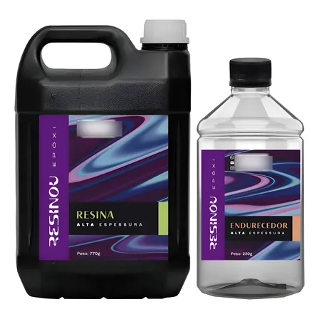Kit Resina Epoxi Para Madeira Alta Espessura Premium - 3 Kg